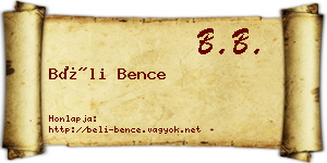 Béli Bence névjegykártya